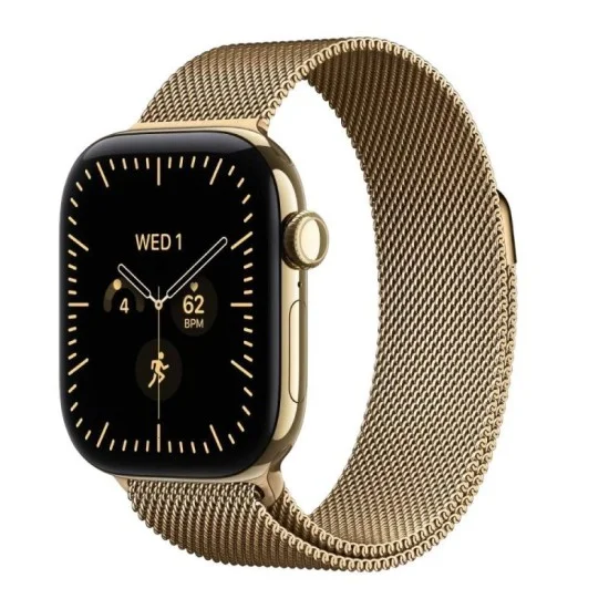 Apple Watch Series 12 GPS + Cellular 42mm Radiant Gold Titanium Case with Radiant Gold Milanese Loop